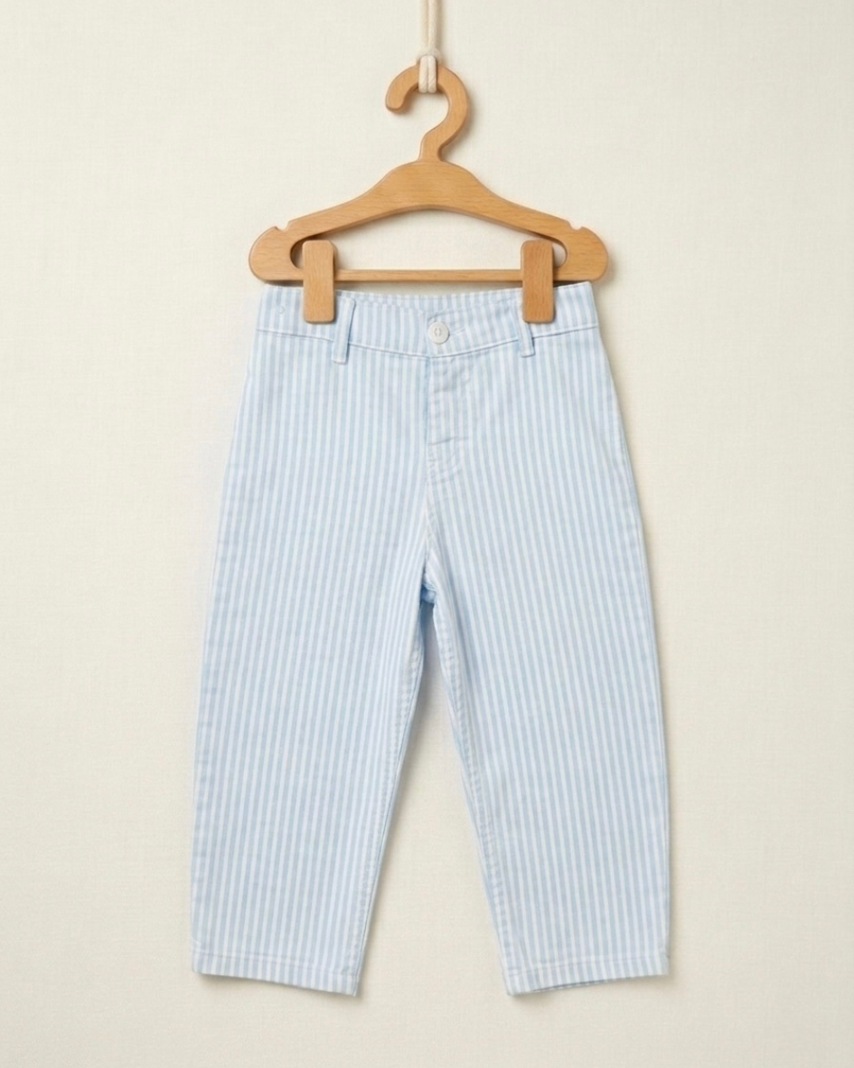 Baby Blue Striped Kids Pants