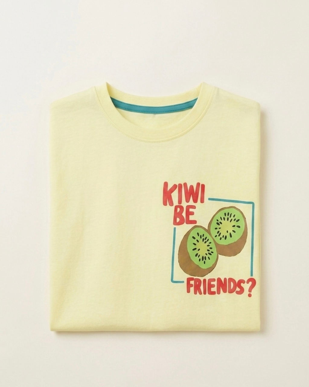 Light Yellow Kiwi Printed T-shirt