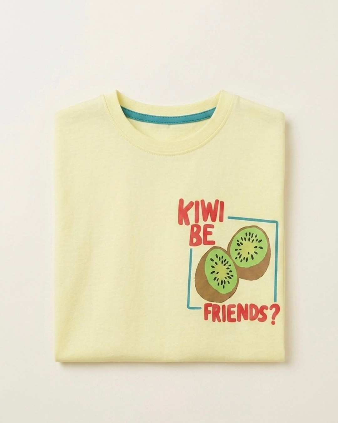 Light Yellow Kiwi Printed T-shirt