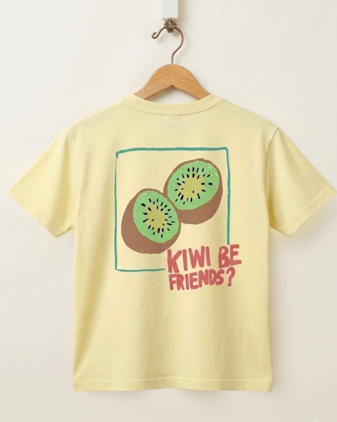 Light Yellow Kiwi Printed T-shirt