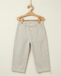 Olive Green With Pockets Striped Kids Pants