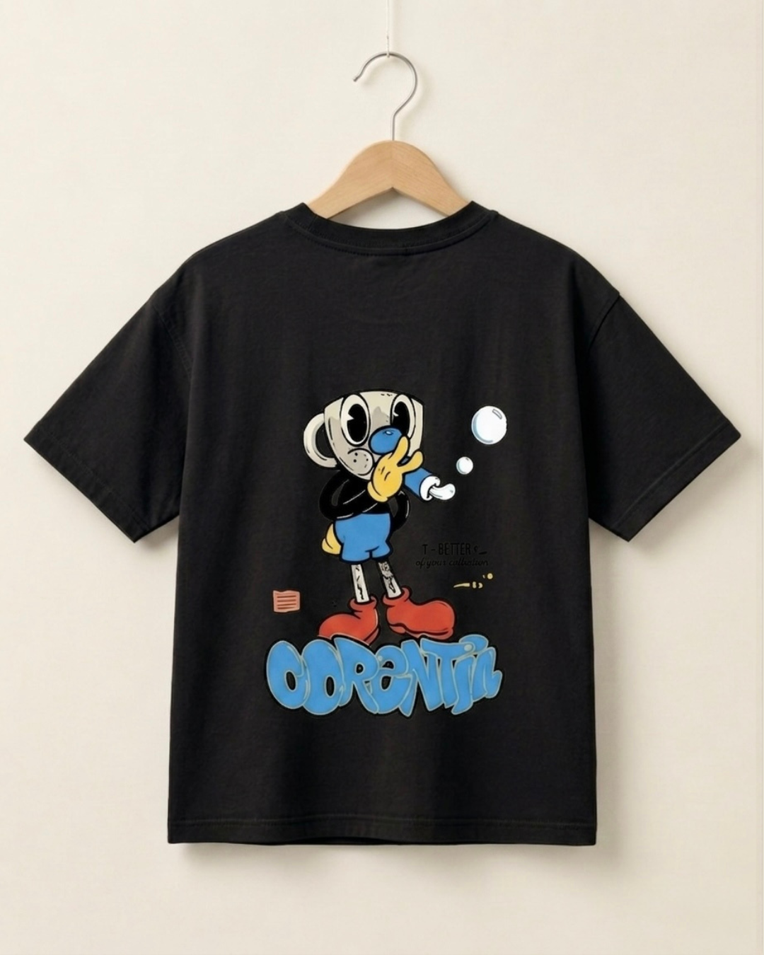 Black Oversized Printed T-Shirt