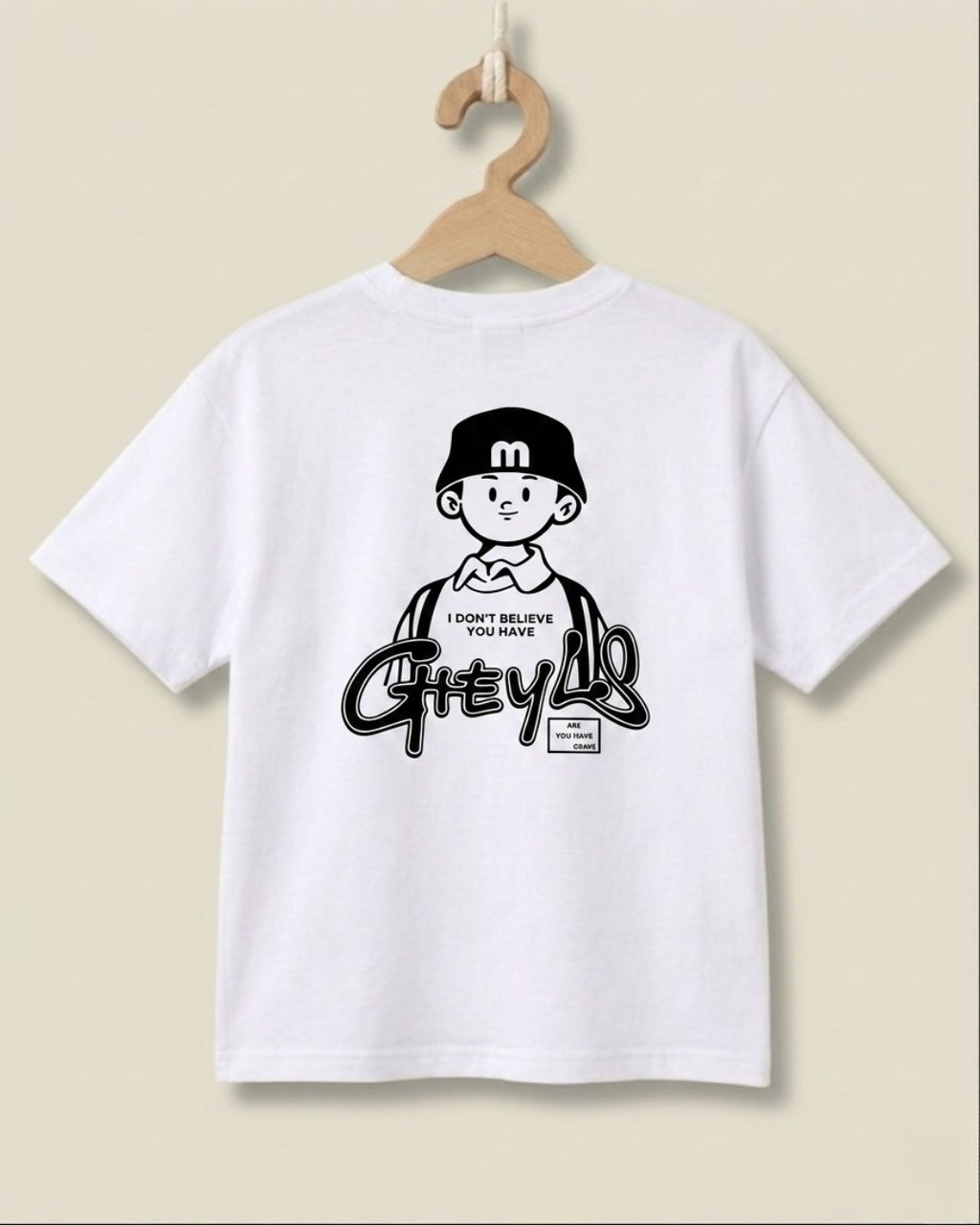 White Over Size Printed T-shirt