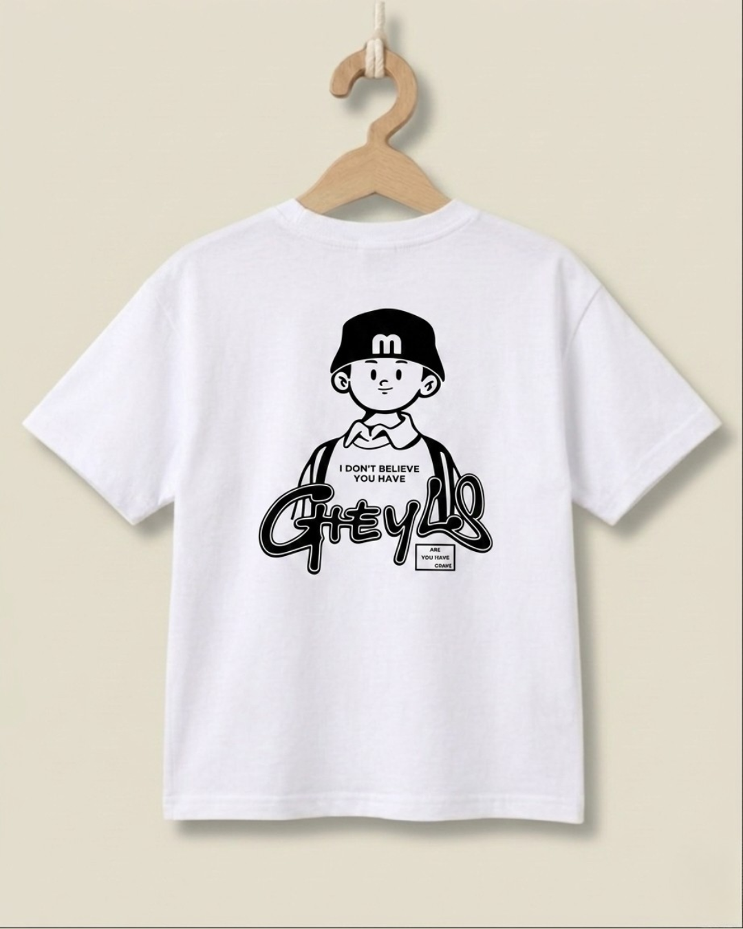 White Over Size Printed T-shirt