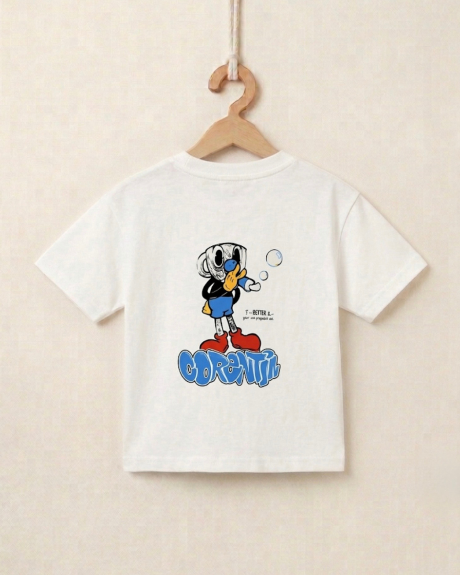 White Over Size Printed T-shirt